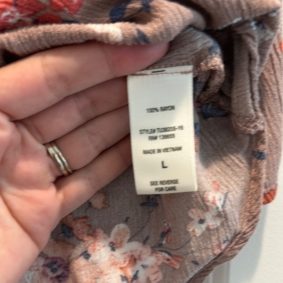 West Kei Brown Floral Wrap Top - Picture 3 of 5